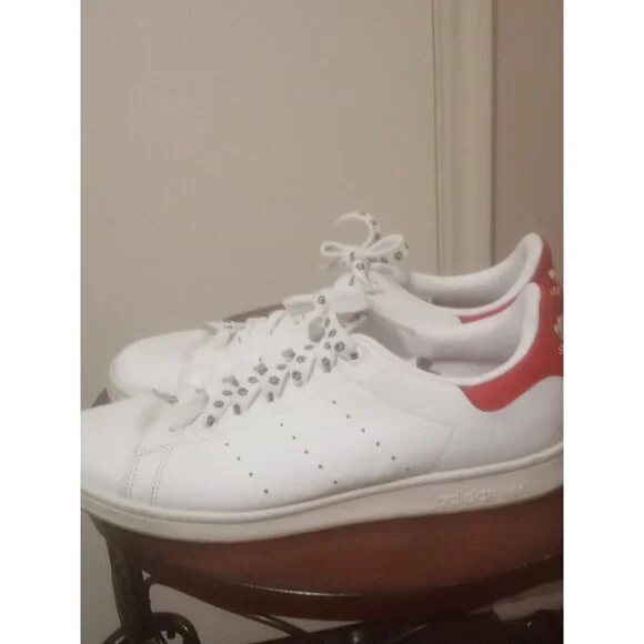 Adidas Mens Stan Smith EF4334 White Red Casual Shoes Sneakers Size 10 - Picture 9 of 12